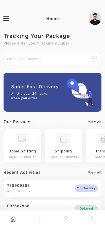 Shipment Tracker Mobile App UI Kit - Screenshot 1