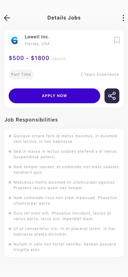 Job Finder Mobile App UI Kit - Screenshot 3