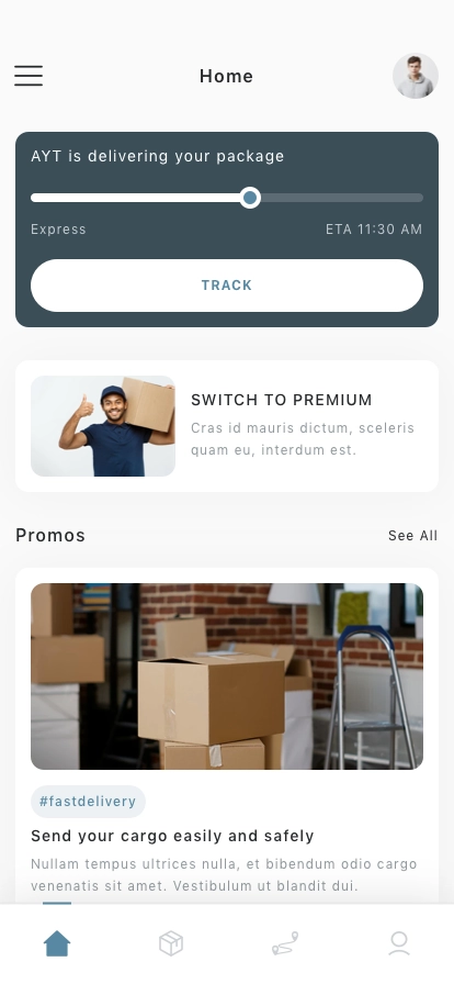 Parcel Service Mobile App UI Kit - Screenshot 3