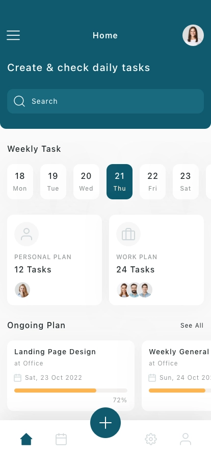 Productivity & Pomodoro Mobile App UI Kit - Screenshot 1
