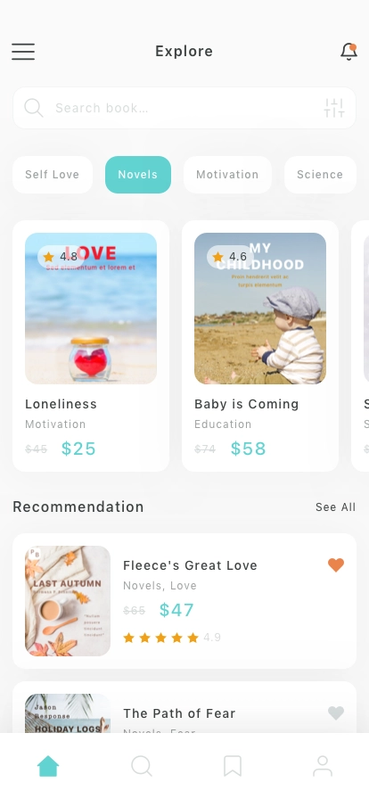 Book Store Mobile App UI Kit - Screenshot 2