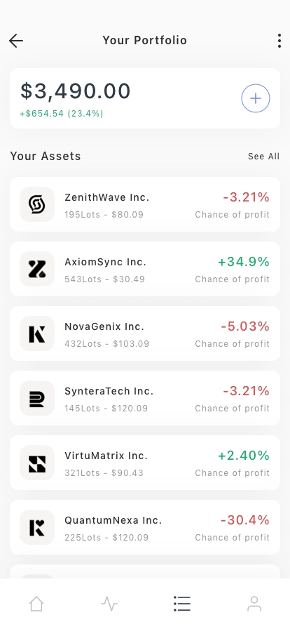 Stock Market Mobile App UI Kit - Screenshot 3