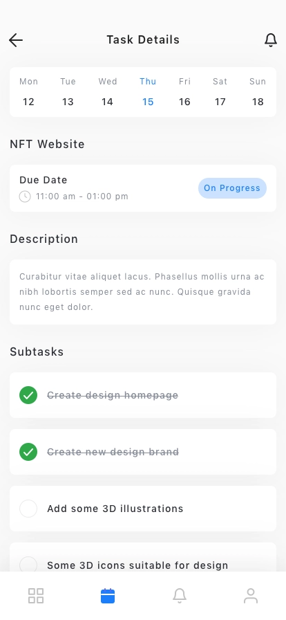 Task Manager Mobile App UI Kit - Screenshot 5