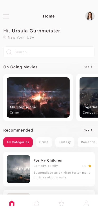 Cinema Ticket Booking App UI Kit - Screenshot 1