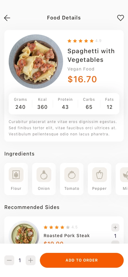 Restaurant Smart Menu Mobile App UI Kit - Screenshot 5