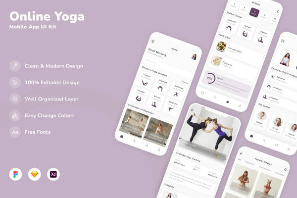 Online Yoga Mobile App UI Kit