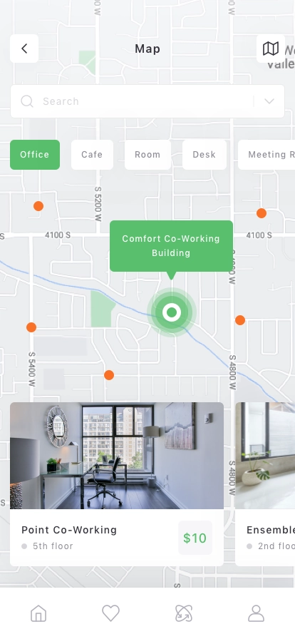 Working Space Finder App UI Kit - Screenshot 2