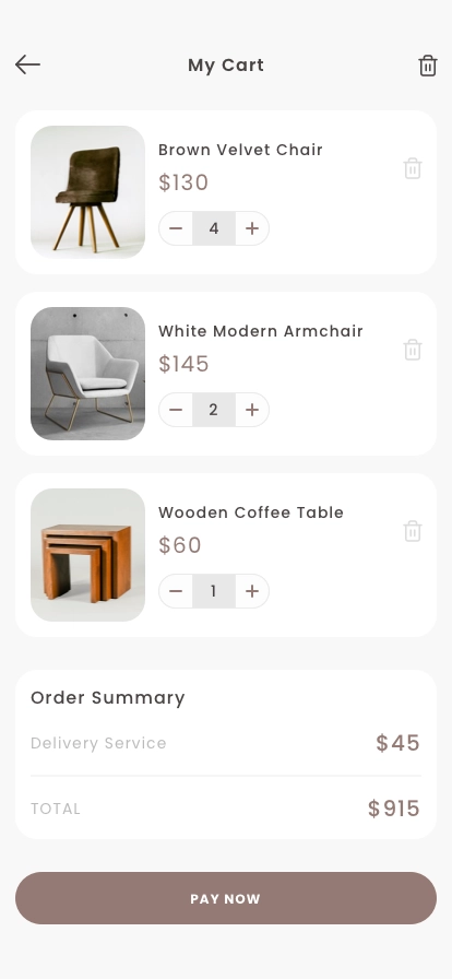 Furniture Shop Mobile App UI Kit - Screenshot 4