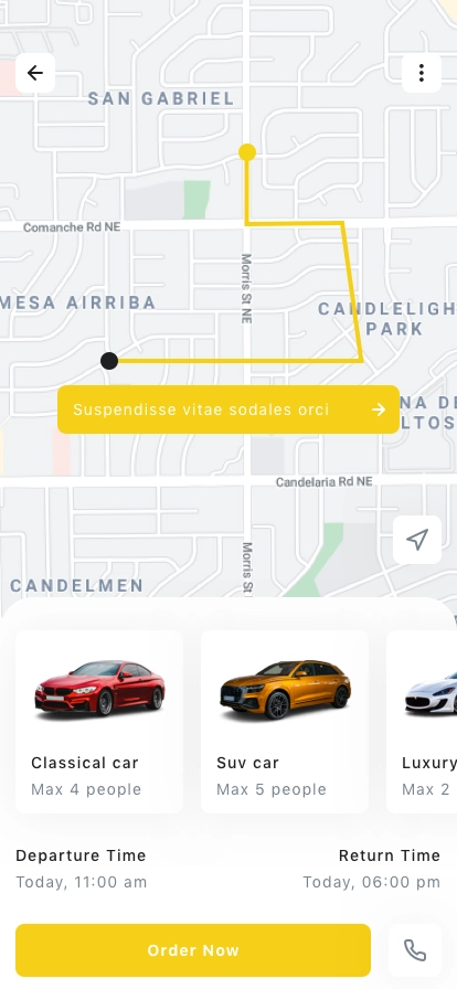 Taxi Booking Mobile App UI Kit - Screenshot 2