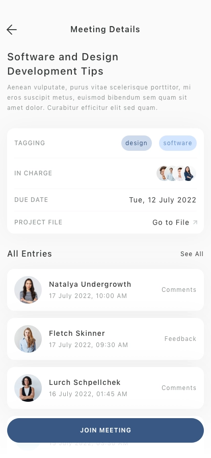 Meeting Mobile App UI Kit - Screenshot 2