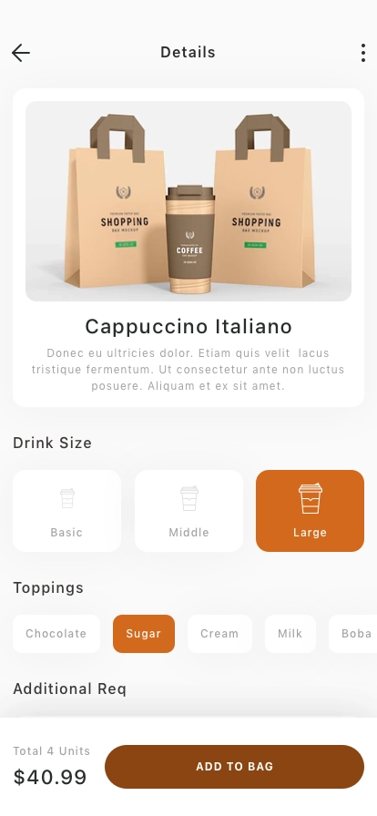 Coffee Delivery Mobile App UI Kit - Screenshot 2