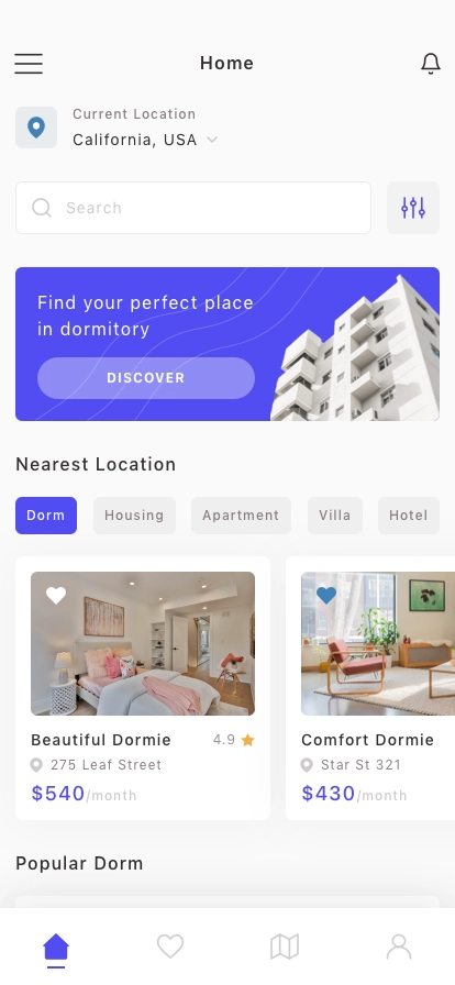 Dormitory Mobile App UI Kit - Screenshot 1