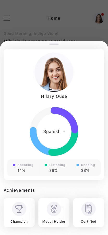 Language Learning Mobile App UI Kit - Screenshot 5
