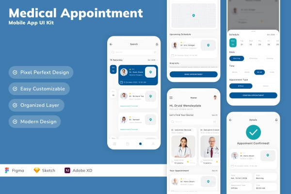 Medical Appointment Mobile App UI Kit