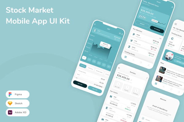 Stock Market Mobile App UI Kit