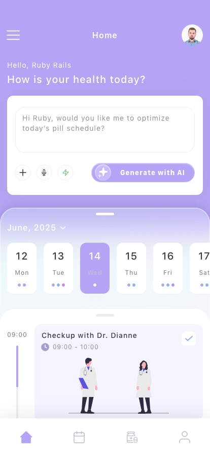 AI Medicine Reminder Mobile App UI Kit - Screenshot 1