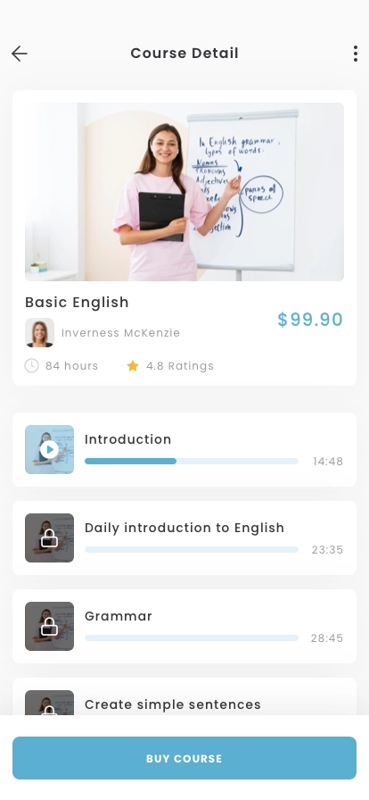 Online Course Mobile App UI Kit - Screenshot 3
