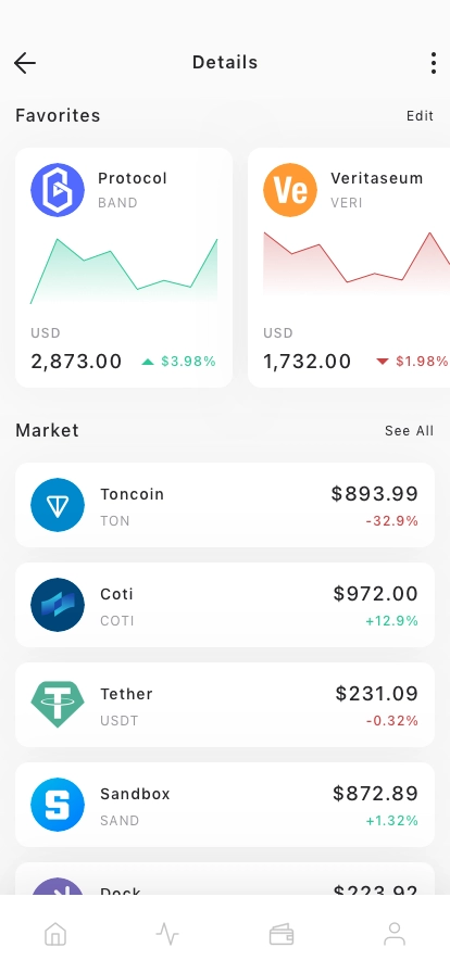 Cryptocurrency Market Mobile App UI Kit - Screenshot 2