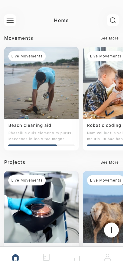Crowdfunding Platform Mobile App UI Kit - Screenshot 1
