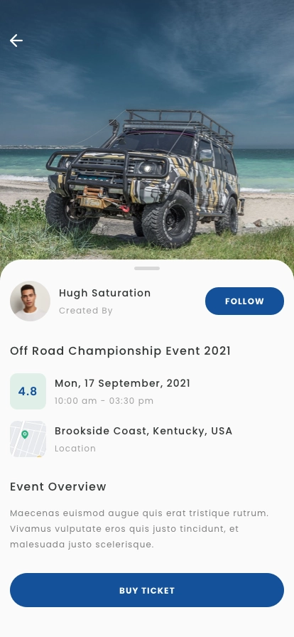 Event Finder Mobile App UI Kit - Screenshot 2