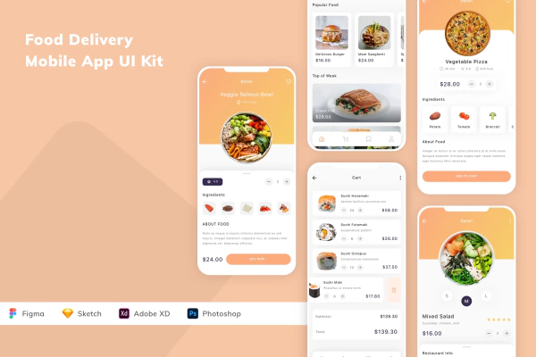 Food Delivery Mobile App UI Kit