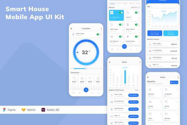 Smart House Mobile App UI Kit