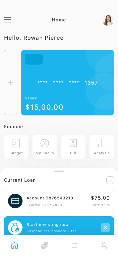 Finance & Banking Mobile App UI Kit - Screenshot 1