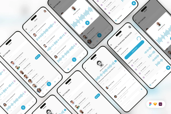 Voice Messenger Mobile App UI Kit