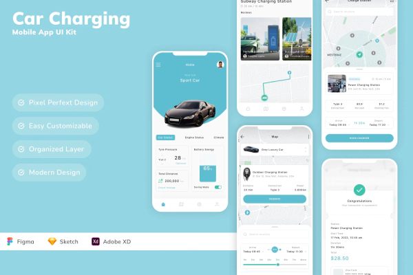 Car Charging Mobile App UI Kit