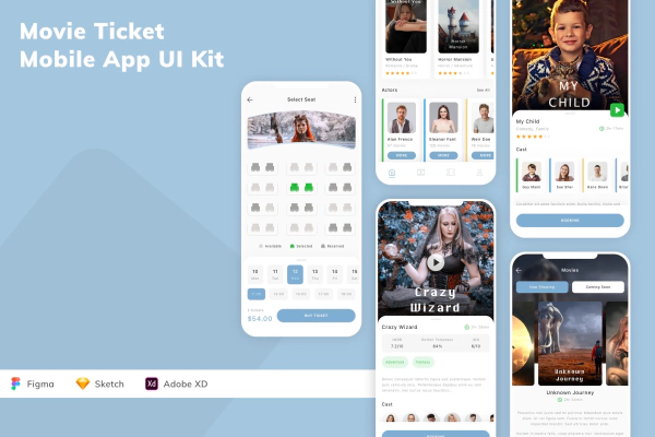 Movie Ticket Mobile App UI Kit