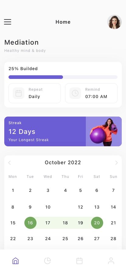 Habit Tracker Mobile App UI Kit - Screenshot 1