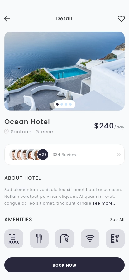 Hotel Find & Booking Mobile App UI Kit - Screenshot 2