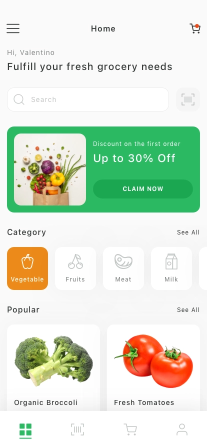 Online Grocery Mobile App UI Kit - Screenshot 1