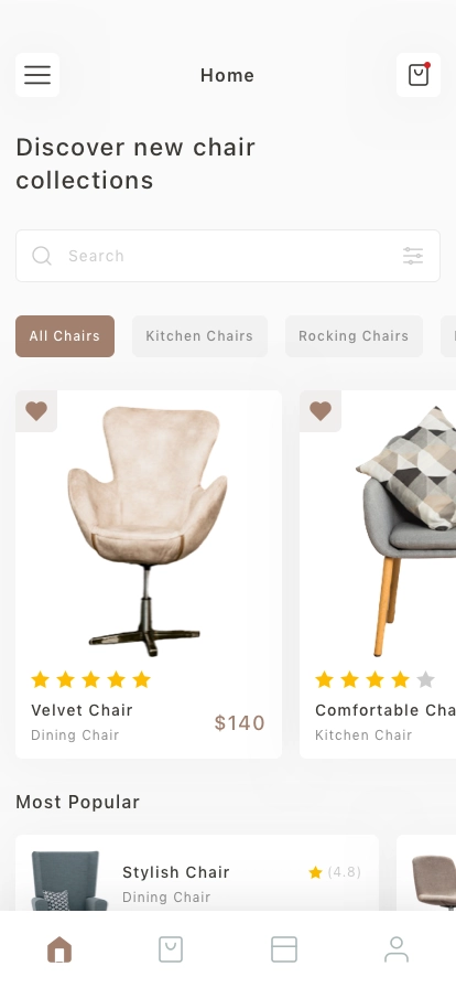 Chair Shop Mobile App UI Kit - Screenshot 1