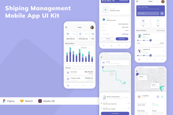 Shiping Management Mobile App UI Kit