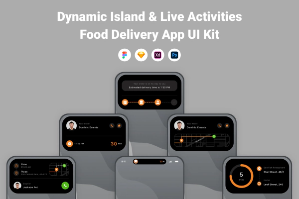 Dynamic Island & Live Activities Food Delivery App UI Kit