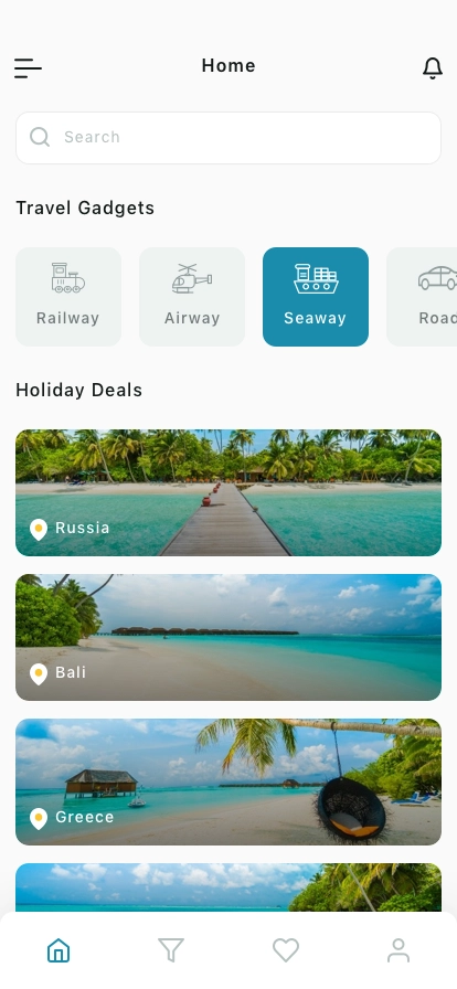 Travel & Trip Booking Mobile App UI Kit - Screenshot 1