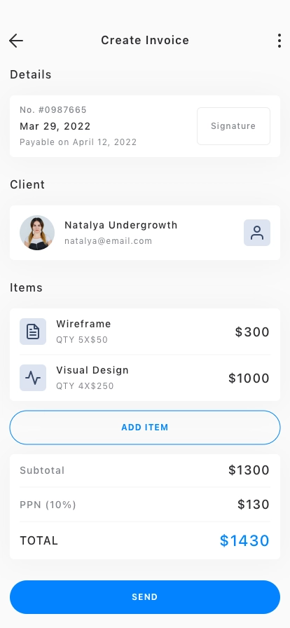 Invoice Management Mobile App UI Kit - Screenshot 3