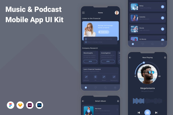 Music & Podcast Mobile App UI Kit