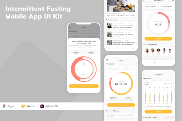 Intermittent Fasting Mobile App UI Kit