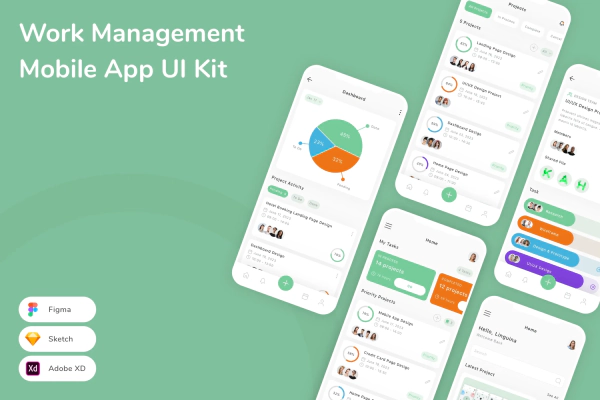 Work Management Mobile App UI Kit