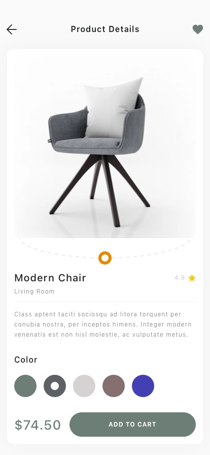 Furniture Shop Mobile App UI Kit - Screenshot 2