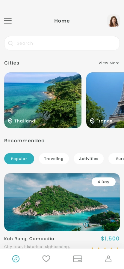 Tour Guide Mobile App UI Kit - Screenshot 1