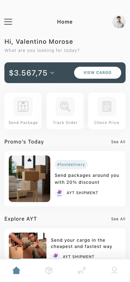 Parcel Service Mobile App UI Kit - Screenshot 1