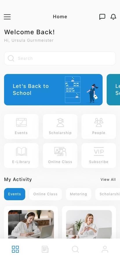 Student Social Network Mobile App UI Kit - Screenshot 1