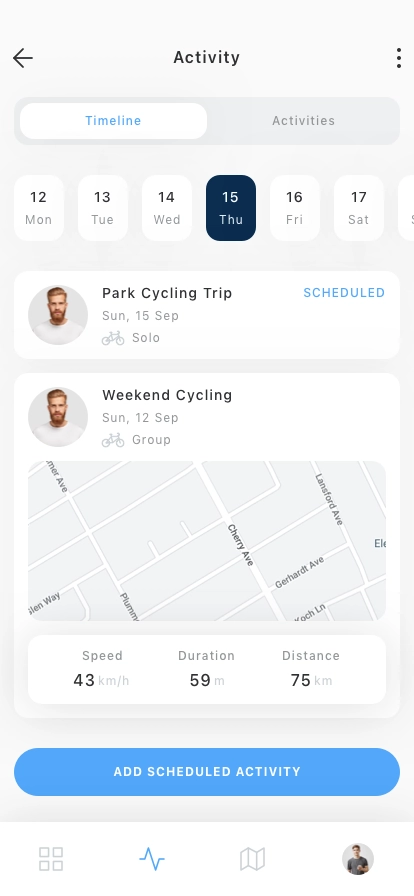 Cycling Tracker Mobile App UI Kit - Screenshot 3