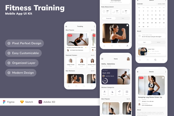 Fitness Training Mobile App UI Kit