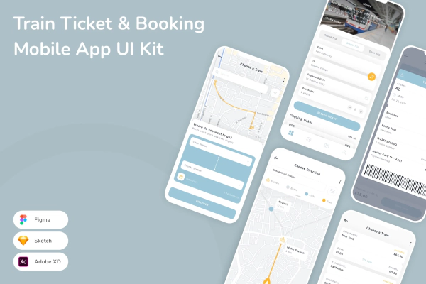 Train Ticket & Booking Mobile App UI Kit