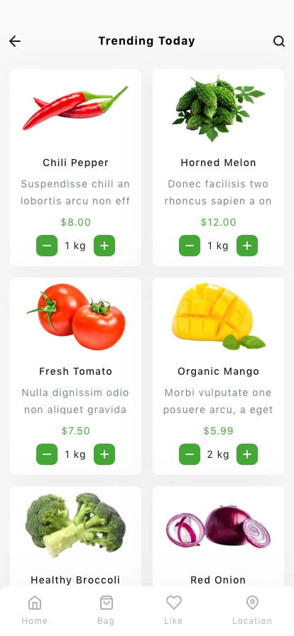 Greengrocer Delivery Mobile App UI Kit - Screenshot 3
