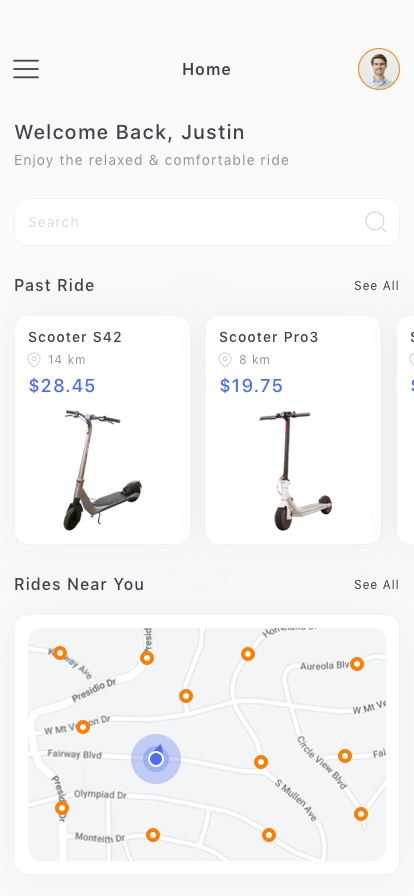 E-Scooter Mobile App UI Kit - Screenshot 1